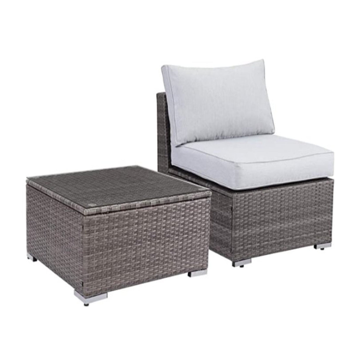 2-Piece All-Weather Outdoor Rattan Patio Furniture Set