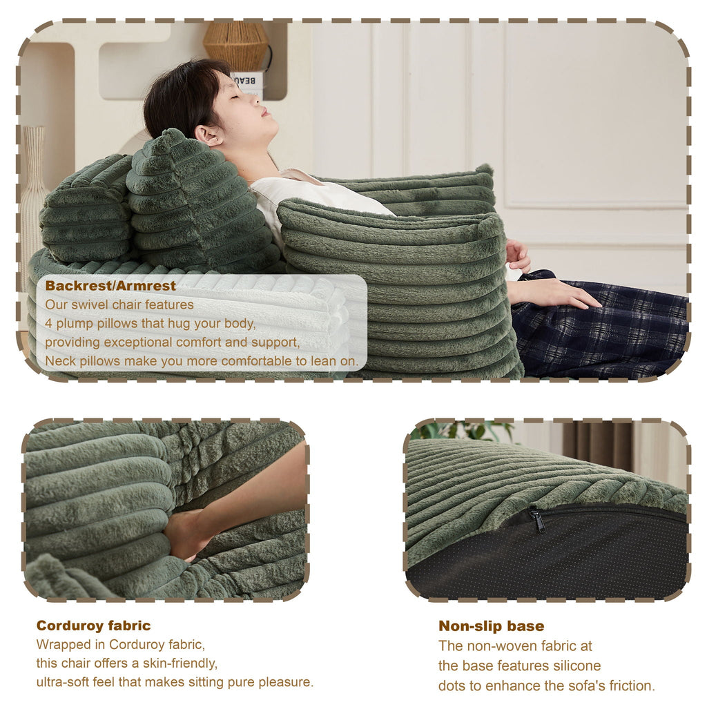Modern Single Sofa With Backrest Pillow