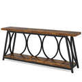 Extra Long Console Table With 2 Tier Storage Shelves