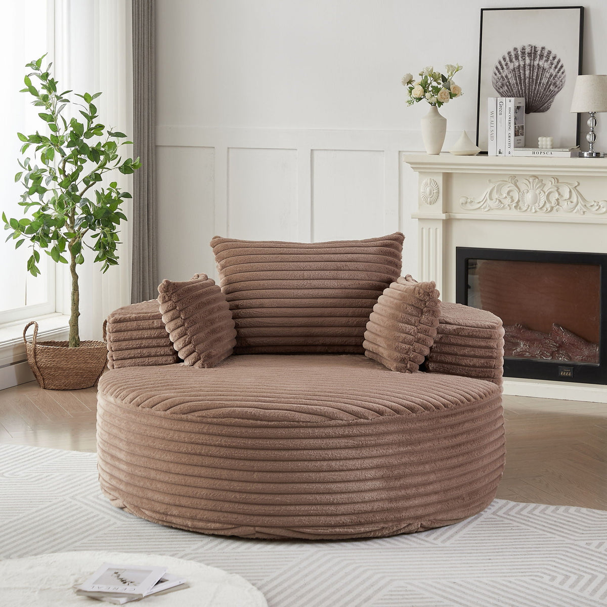Modern Single Sofa With Backrest Pillow