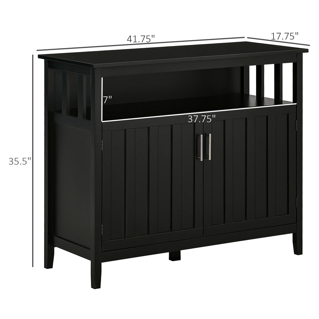 Buffet Cabinet, Coffee Bar Cabinet With 2 Doors And Adjustable Shelves For Entryway Living Room - Black