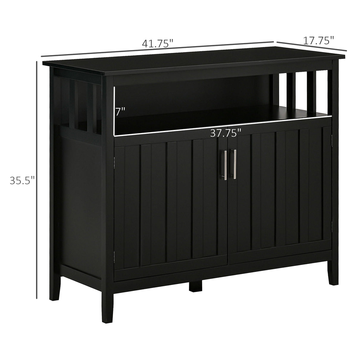 Buffet Cabinet, Coffee Bar Cabinet With 2 Doors And Adjustable Shelves For Entryway Living Room - Black