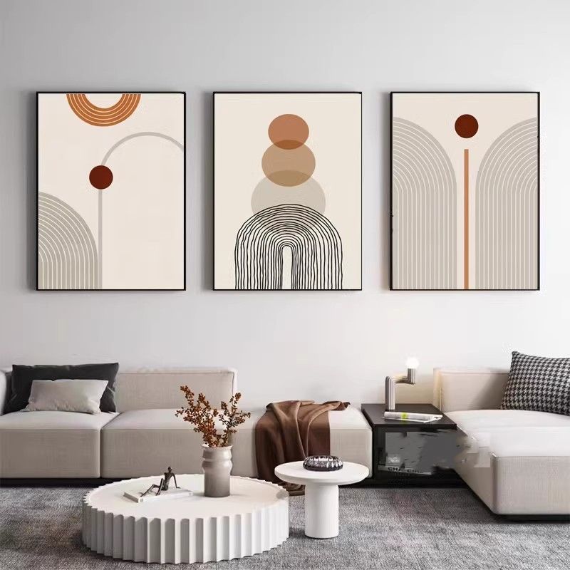 Morandi Abstract Sofa Background Wall Three-piece Painting
