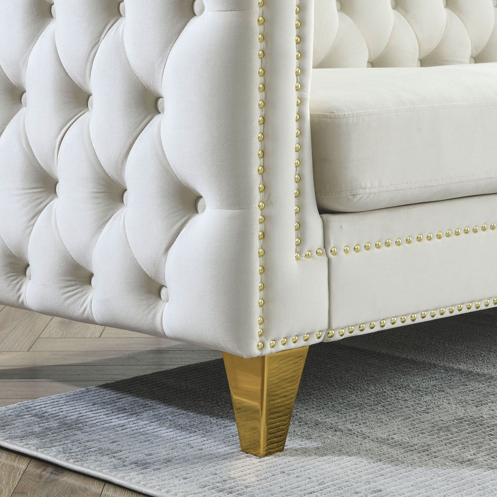 Upholstered Couch Sofa With Button Tufting