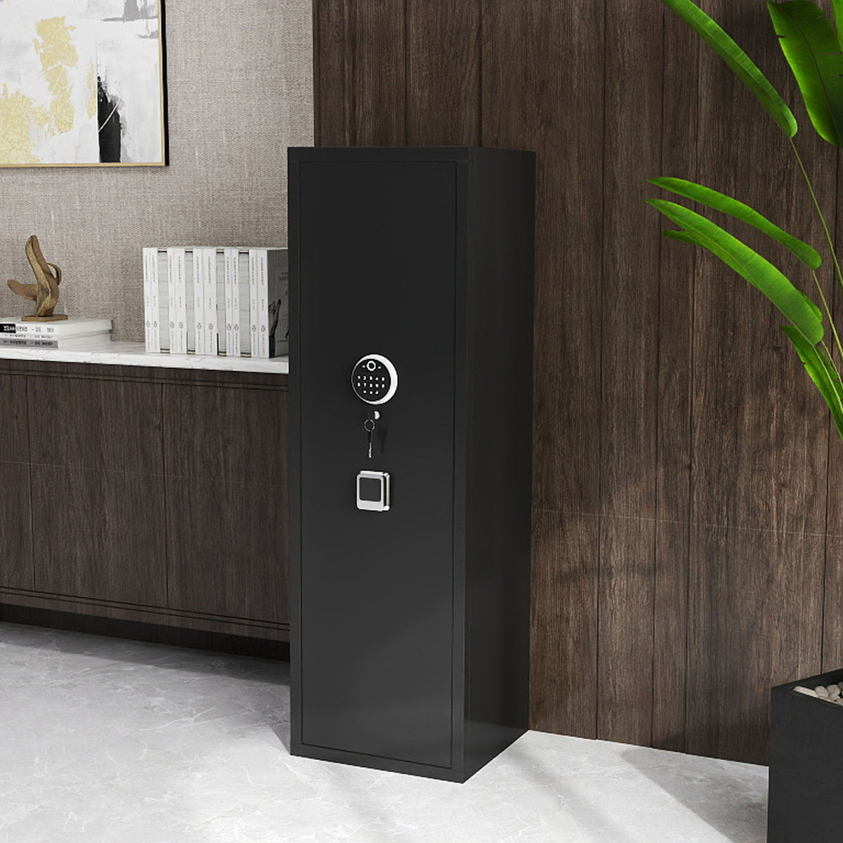 Gun Safes For Home Rifle And Pistols, Fingerprint Electronic Safe With Quick Access