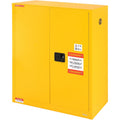 Flammable Storage Cabinet 30 Gal, 43.1x18.1x50.1 inch Cold-Rolled Steel able Liquid Storage Cabinet Explosion Proof with 1 Adjustable Shelf 2 Manual Closing Doors for Industrial Use, Yellow