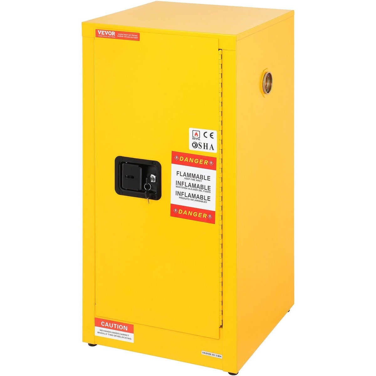 Flammable Cabinet 18.1" x 18.1" x 35.4", Galvanized Steel Safety Cabinet