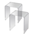 2 pcs C-Shaped Lucite Side Tables