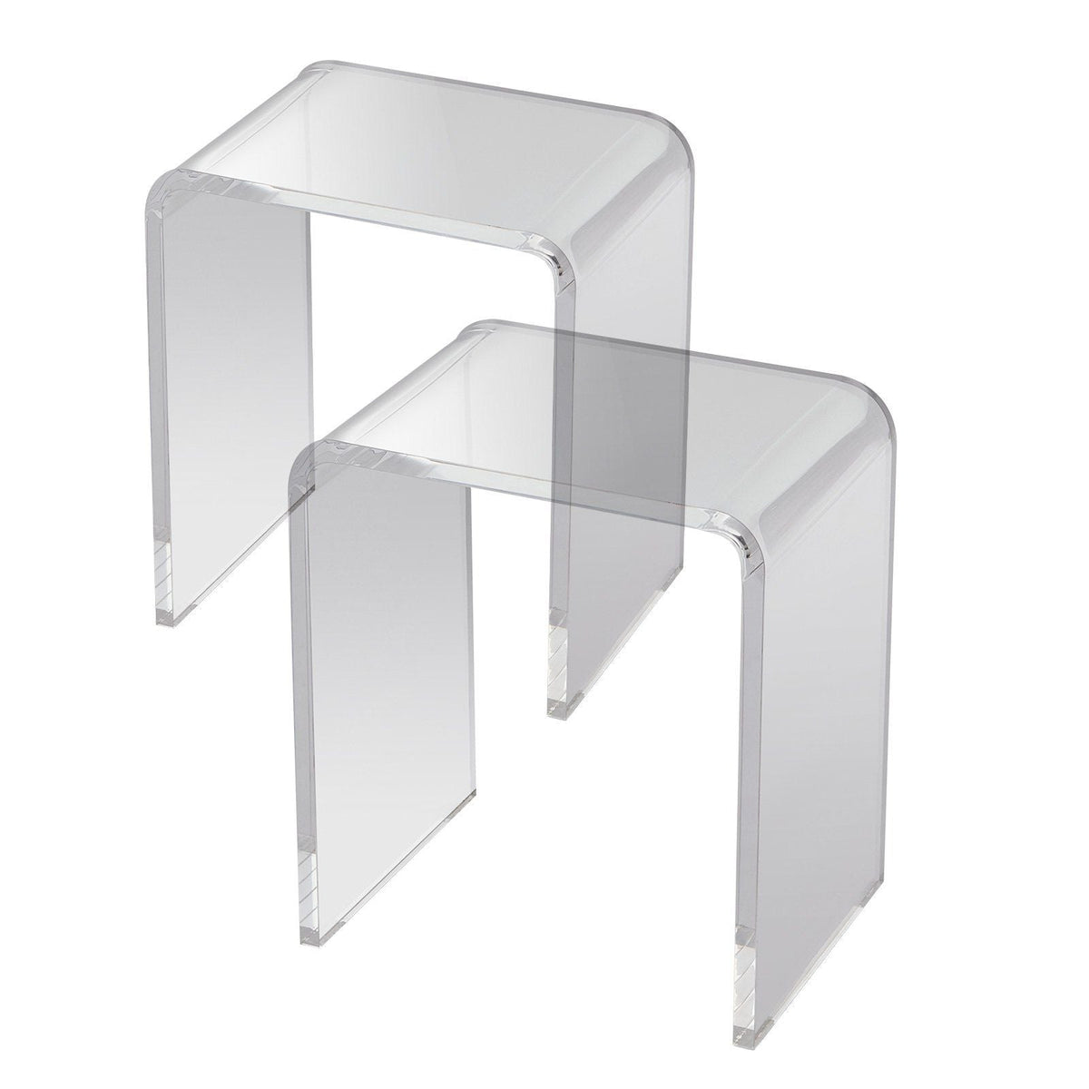 2 pcs C-Shaped Lucite Side Tables