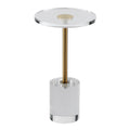 Clear Acrylic End Table with a Solid Base, 11.9 x 11.9 inch Round Tabletop