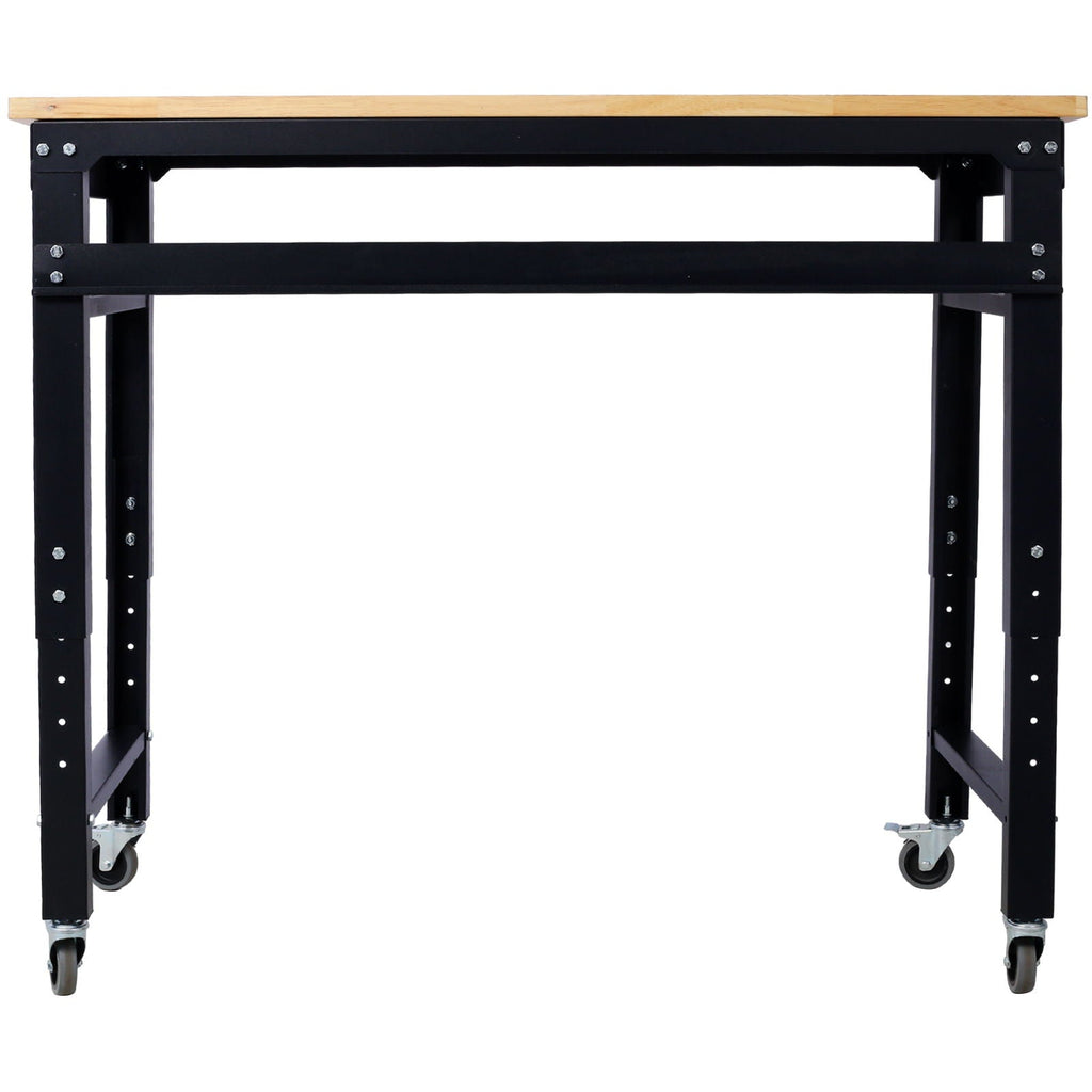 Wide Rolling Workbench For Garage, Adjustable Height