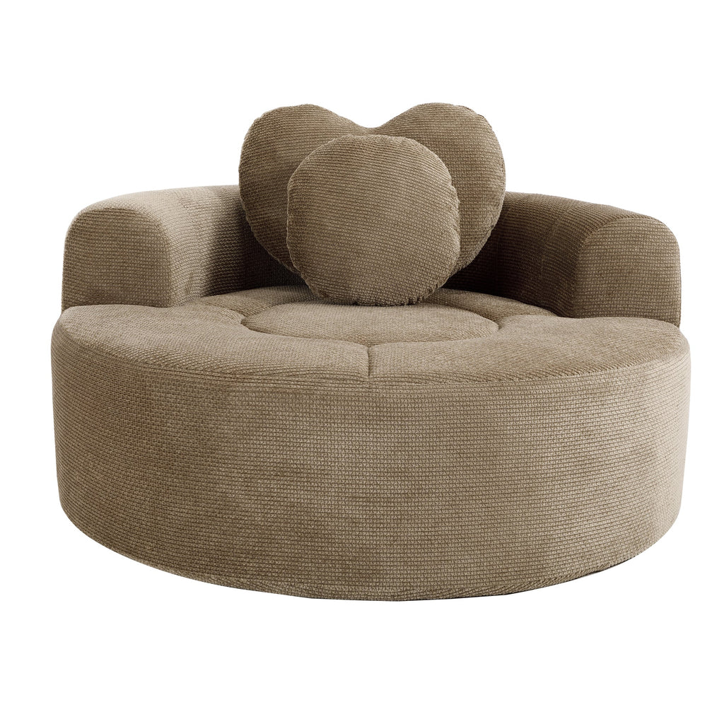 Round Sofa Bed with Memory Foam Sectional Couch