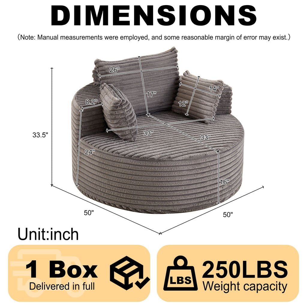Modern Single Sofa With Backrest Pillow