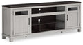XL TV Stand W/Fireplace Option - Gray / Brown