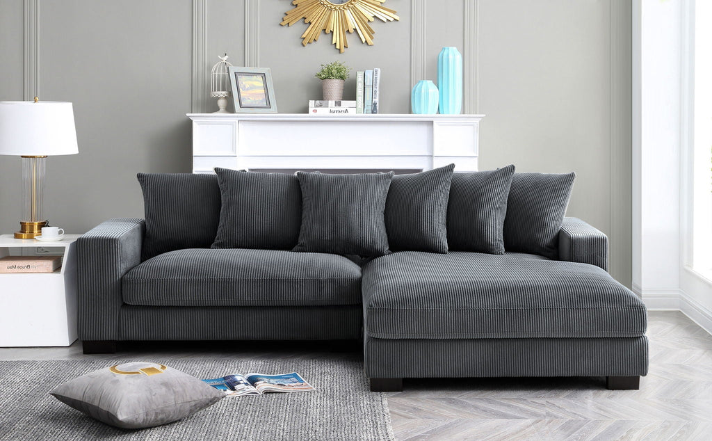 Oversized 2 Piece Sectional Couches, L Shaped Sofa With Chaise