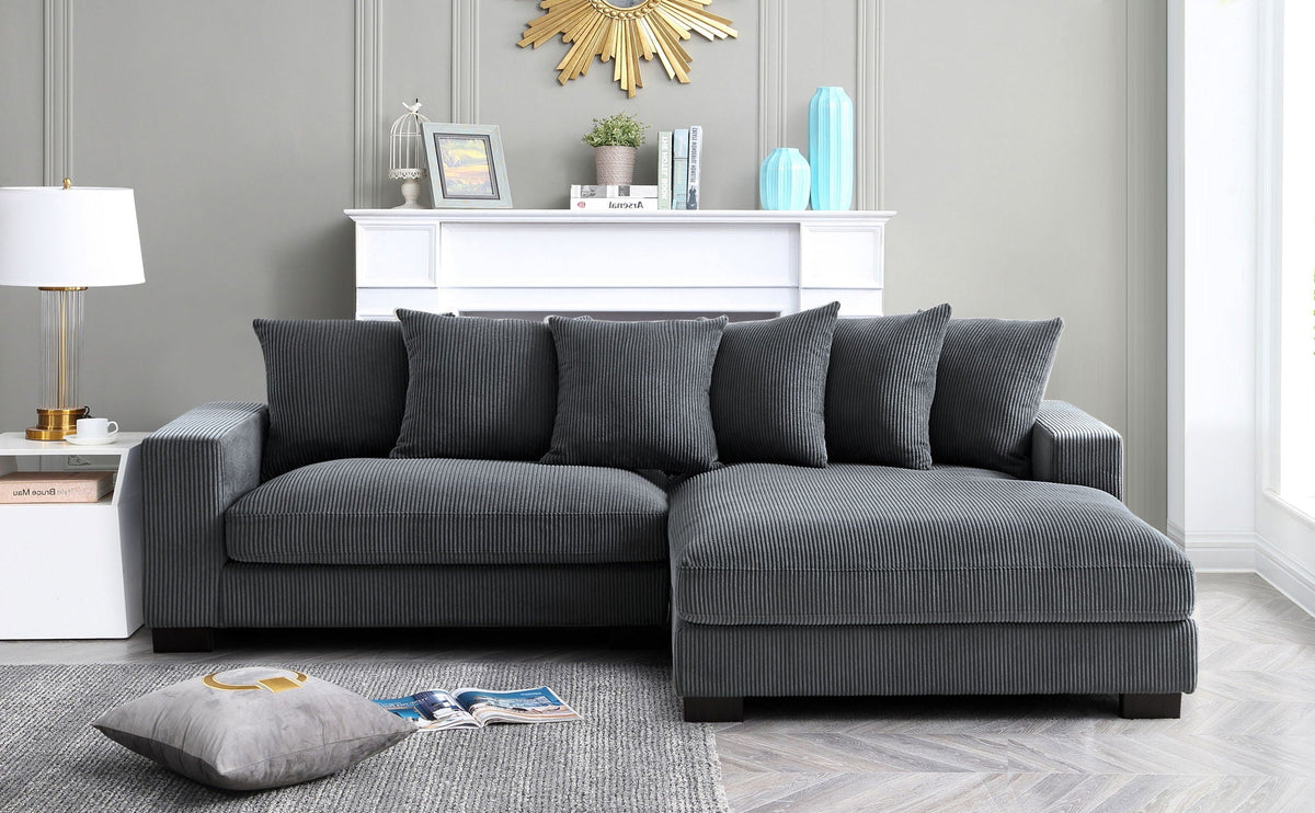 Oversized 2 Piece Sectional Couches, L Shaped Sofa With Chaise