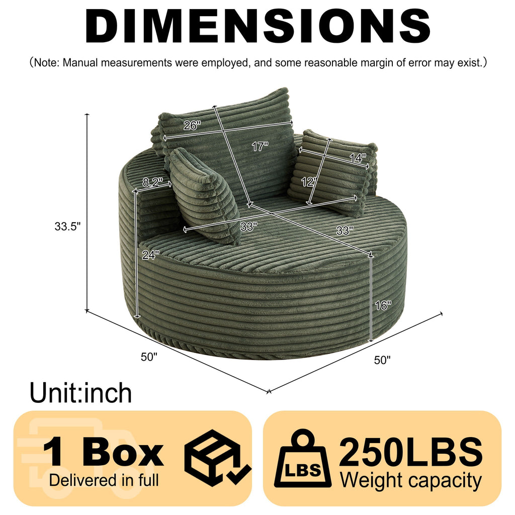 Modern Single Sofa With Backrest Pillow