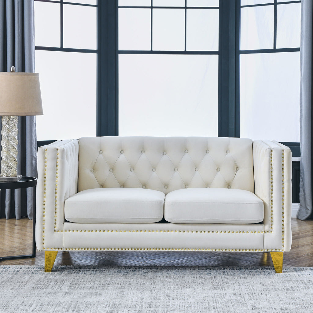 Upholstered Couch Sofa With Button Tufting