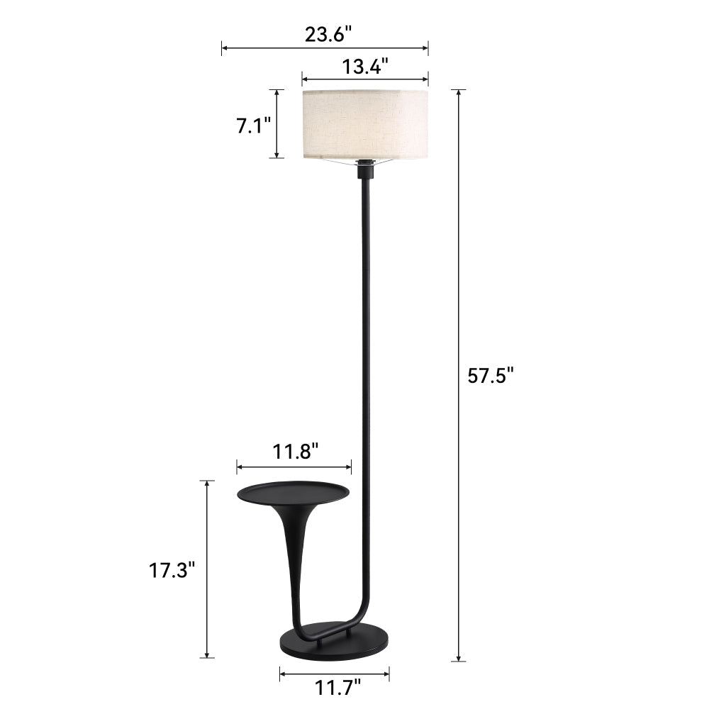 Dimmable Floor Lamp with Side Table