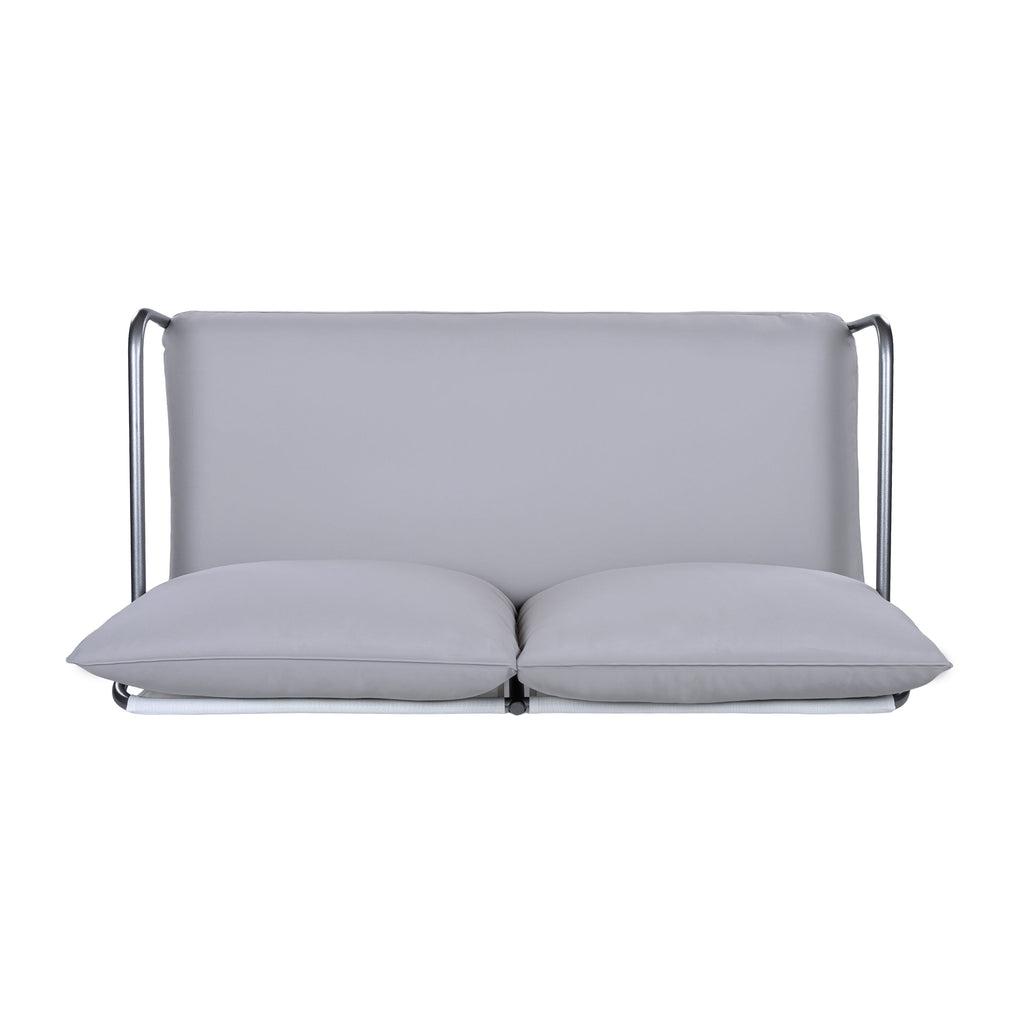 Outdoor Patio 2-Seater Aluminum Frame Loveseat with Water-Resistant Cushions - Light Gray