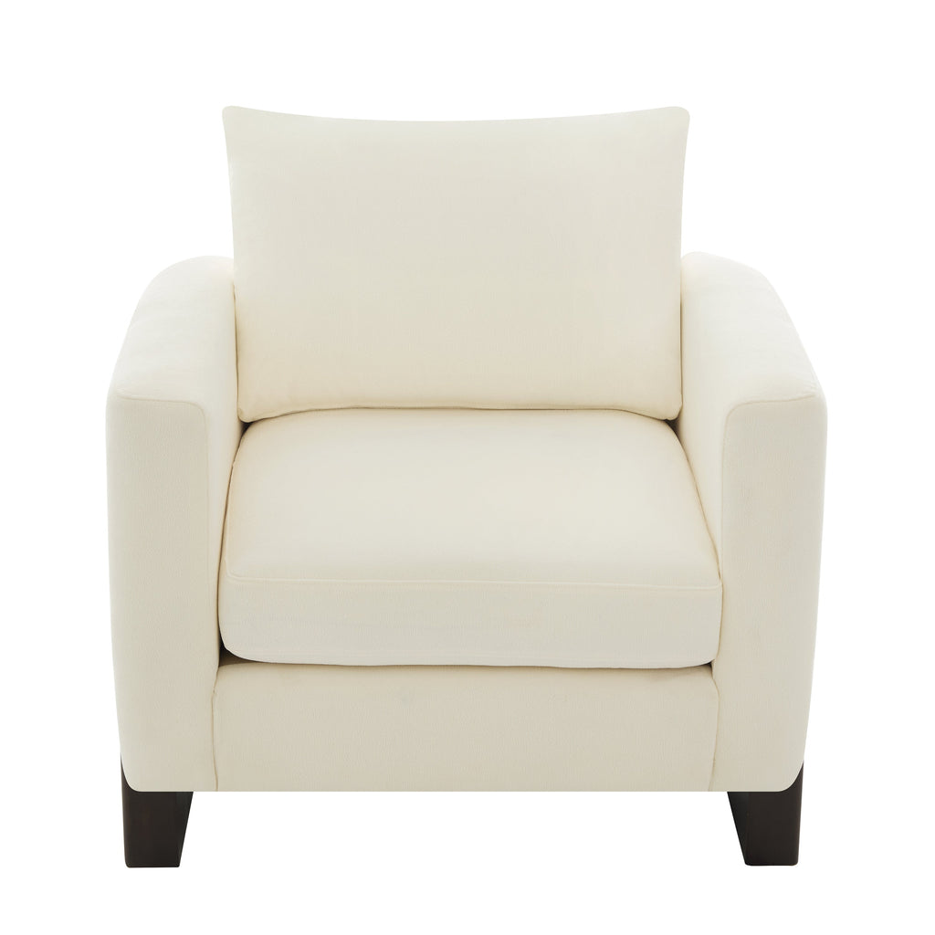 Modern Accent Club Armchair with Rubberwood Legs