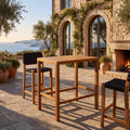 41.14-Inch Teak Acacia Solid Wood Outdoor Dining Table