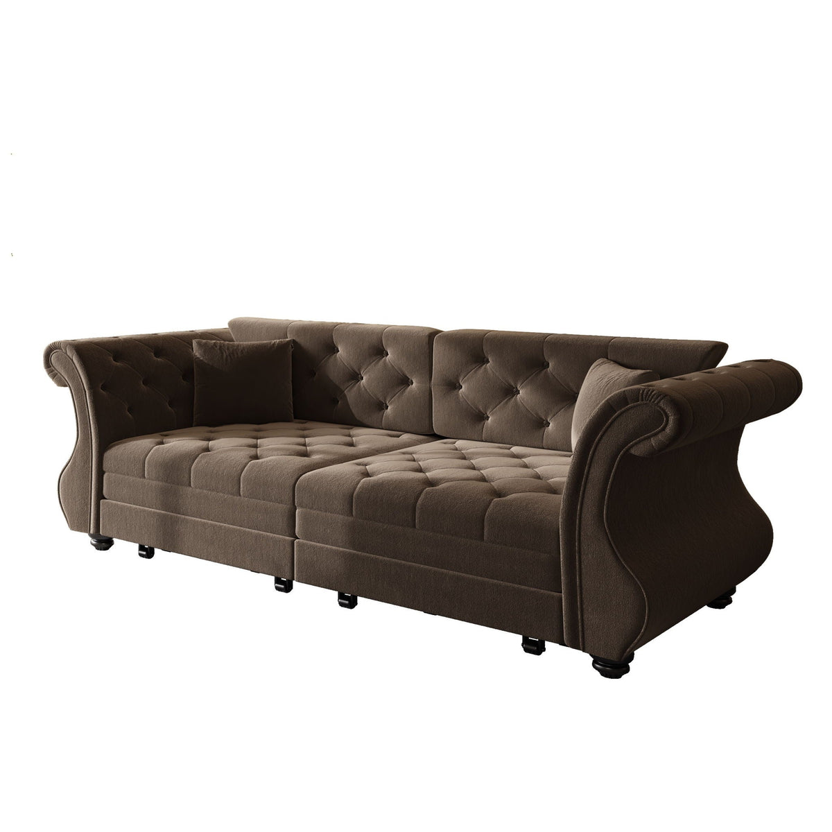 Oversized Chesterfield Pull Out Sofa Bed with Flower Tufting