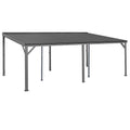 12x20FT Lean To Gazebo with Galvanized Steel Roof