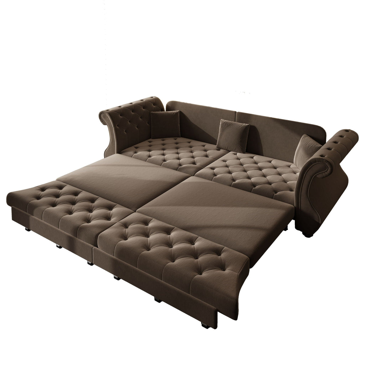Oversized Chesterfield Pull Out Sofa Bed with Flower Tufting