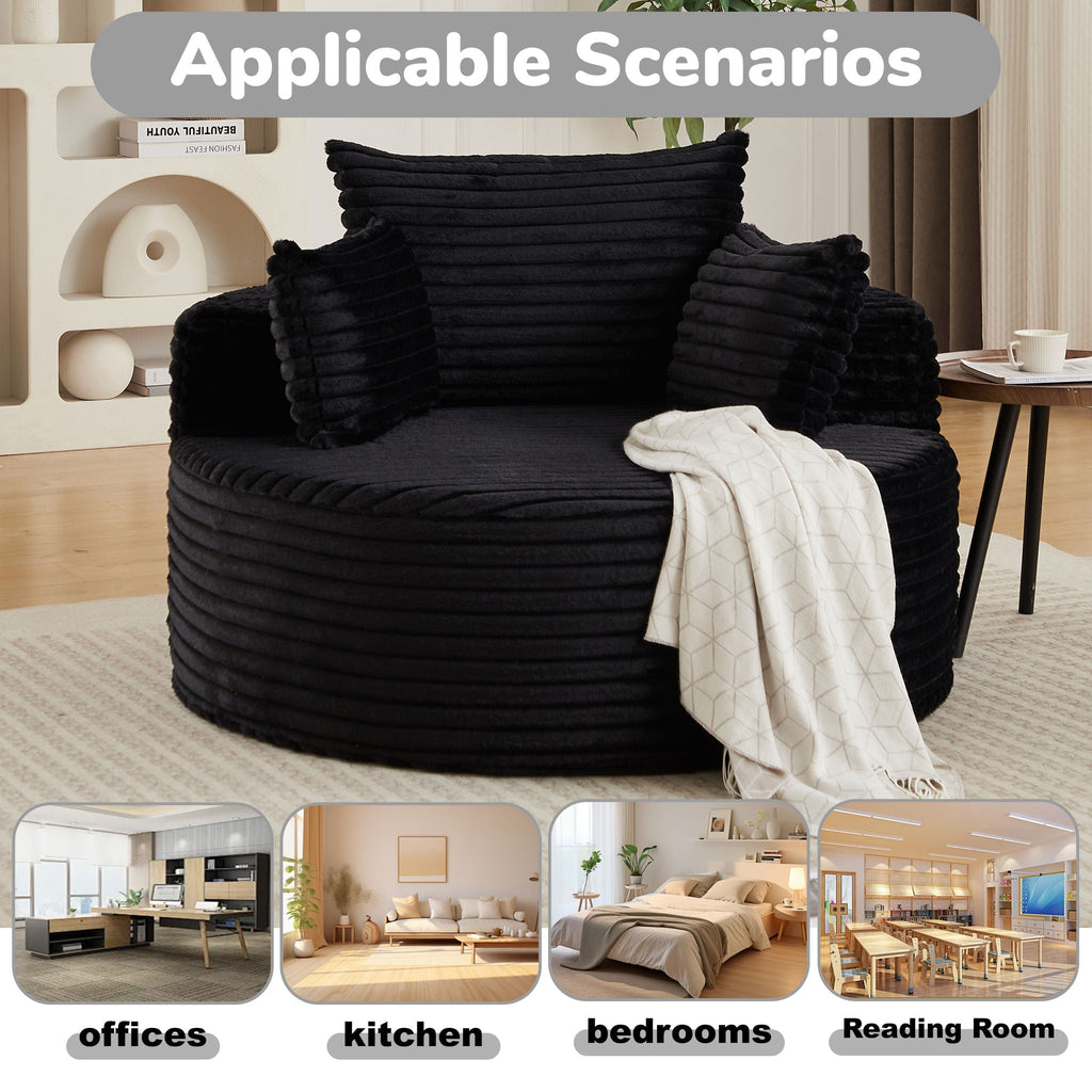 Modern Single Sofa With Backrest Pillow