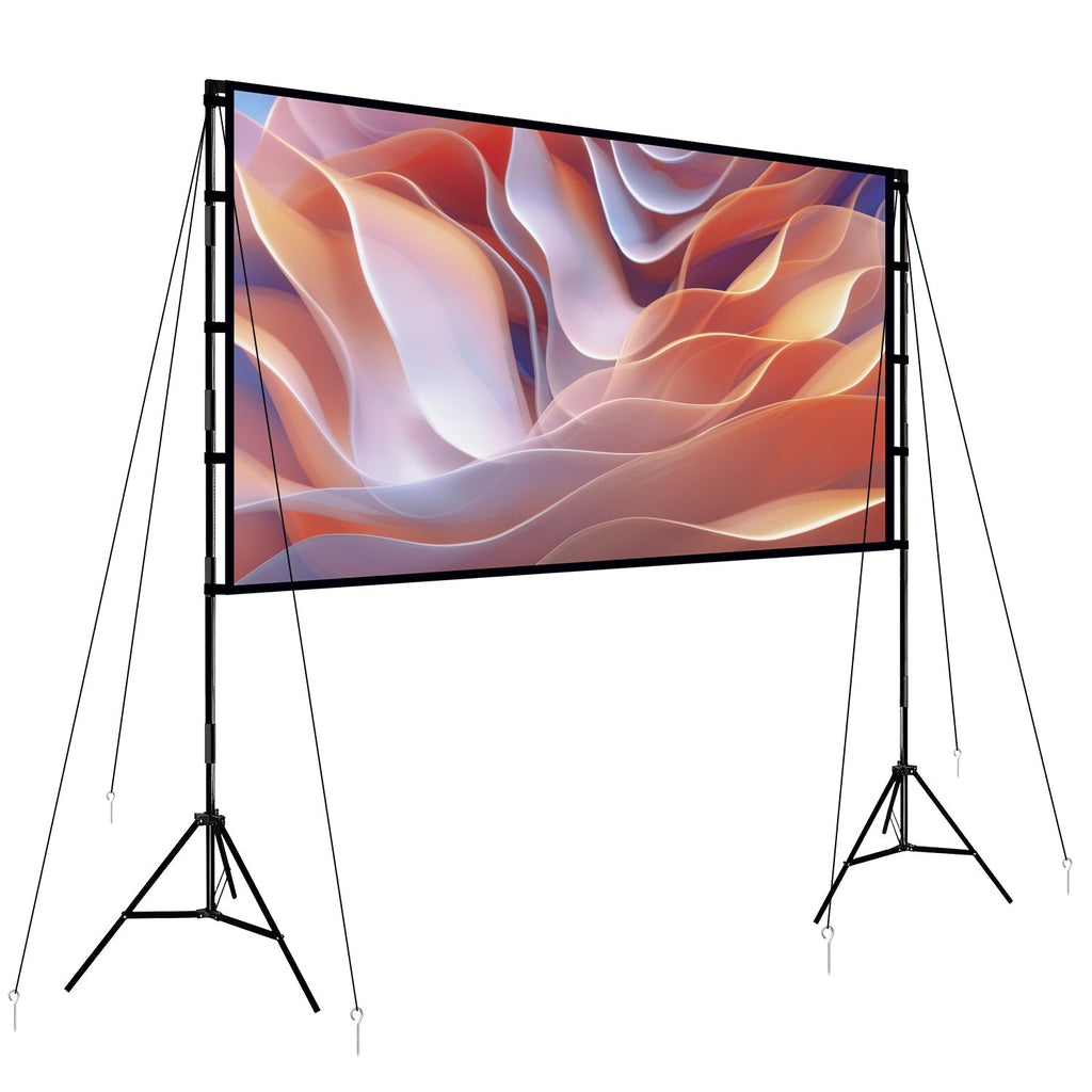 100inch Projector Screen with Stand 16:9 4K HD Rear Front Wrinkle-Free