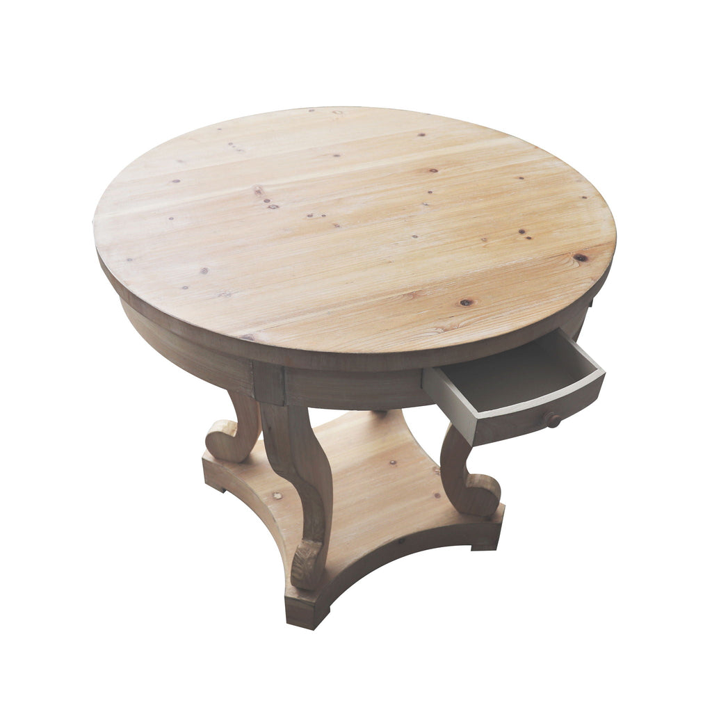 Curved Legs Farmhouse Style Small End Table