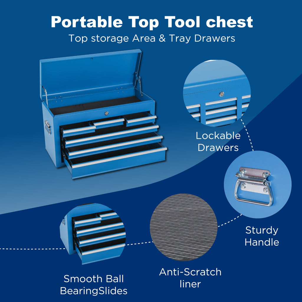 8-Drawer Rolling Tool Storage Cabinet with Detachable Top Toolbox