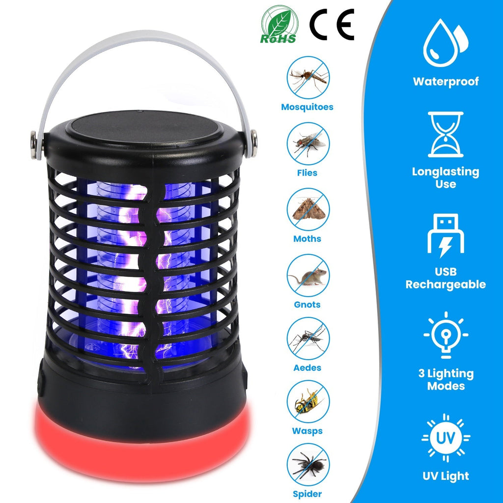 4 In 1 Bug Zapper Light Rechargeable Mosquito Zapper for Indoor Outdoor  Waterproof Mosquito Killer Lamp with 3 Lighting Modes for Patio Yard Home