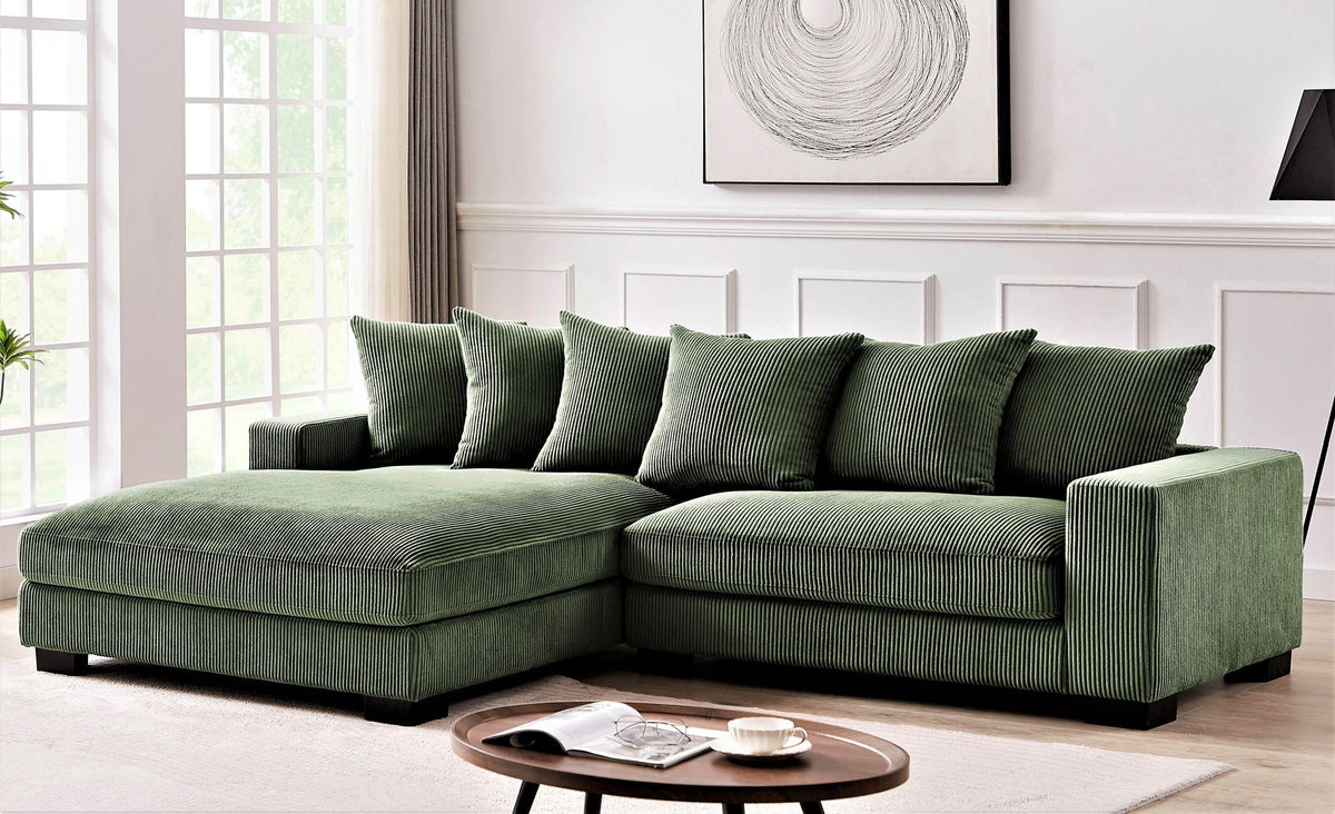 Oversized 2 Piece Sectional Couches, L Shaped Sofa With Chaise