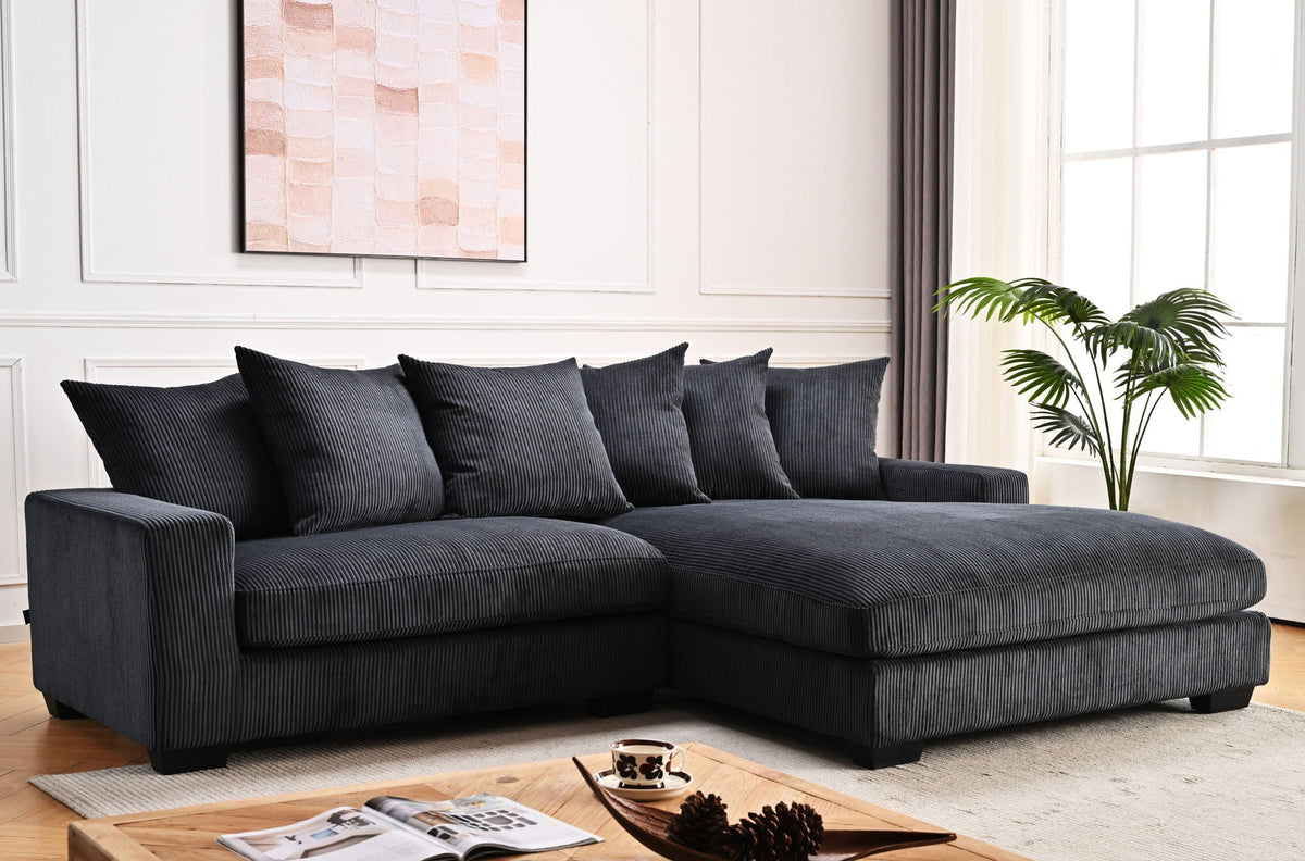 Oversized 2 Piece Sectional Couches, L Shaped Sofa With Chaise