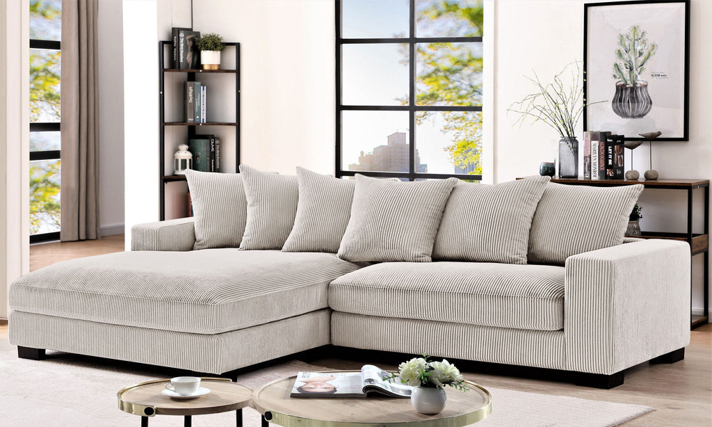 Oversized 2 Piece Sectional Couches, L Shaped Sofa With Chaise