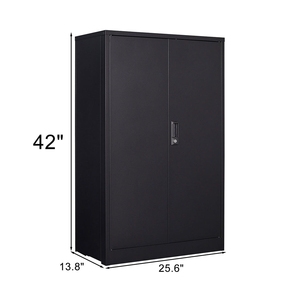 Metal Storage Cabinet With Locking Doors And Adjustable Shelf