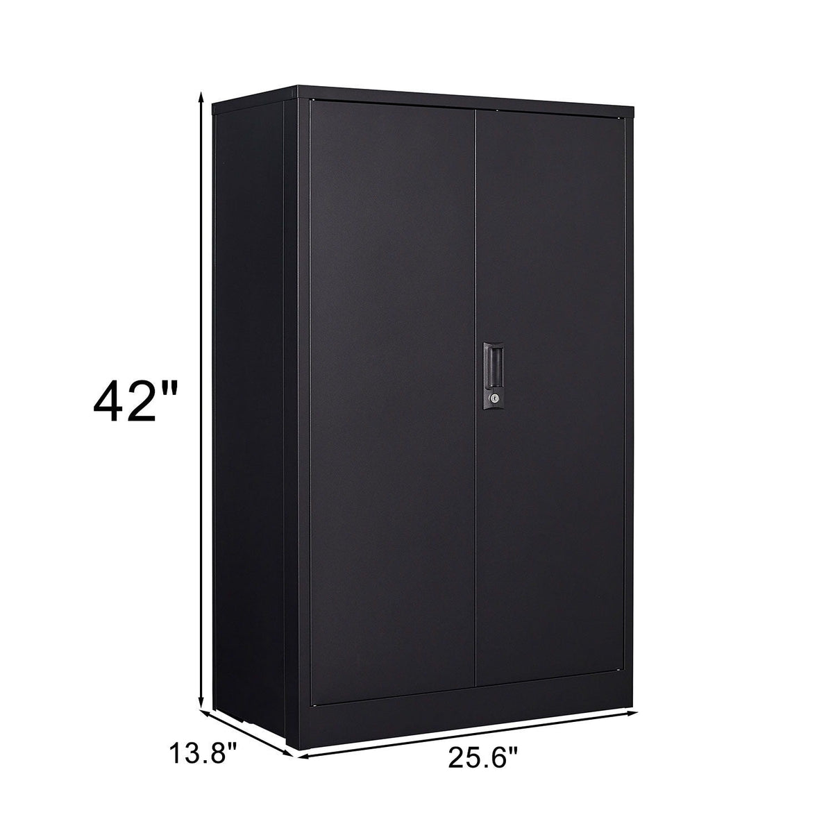 Metal Storage Cabinet With Locking Doors And Adjustable Shelf