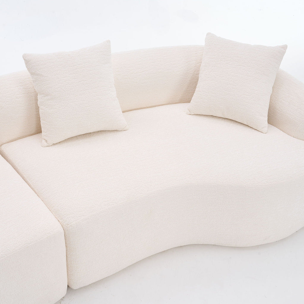 4 Seater Sofa With Fabric, Full Sponge, 4 Pillow, Sleeper Sectional