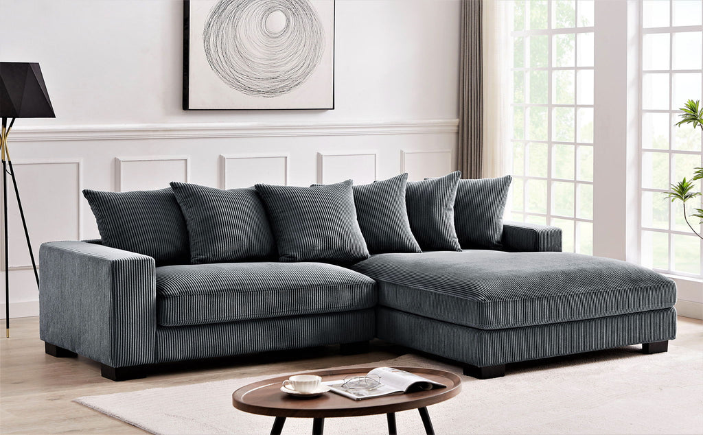 Oversized 2 Piece Sectional Couches, L Shaped Sofa With Chaise