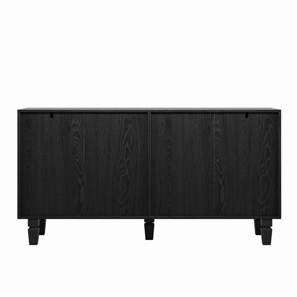 59'' Modern Buffet Sideboard with 4 Sunburst Doors