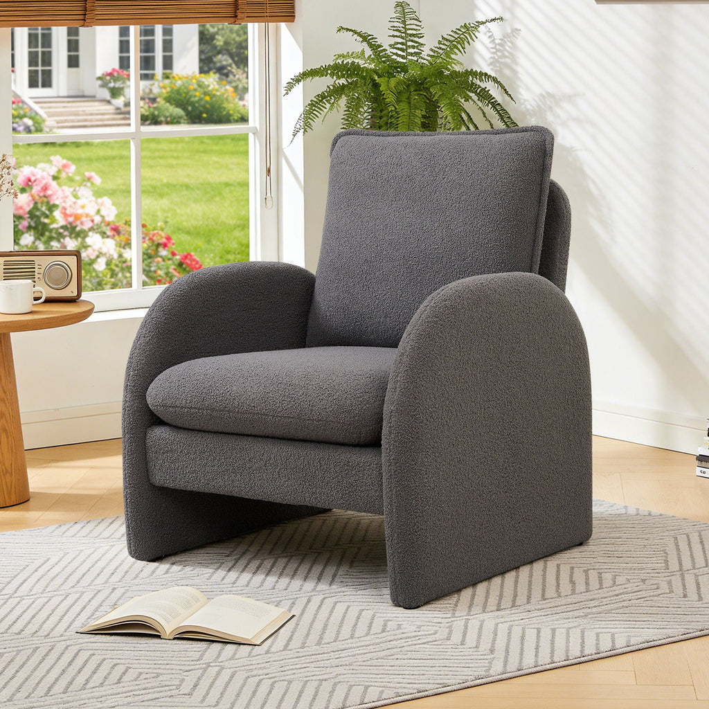 Modern Sherpa Upholstered Accent Chair