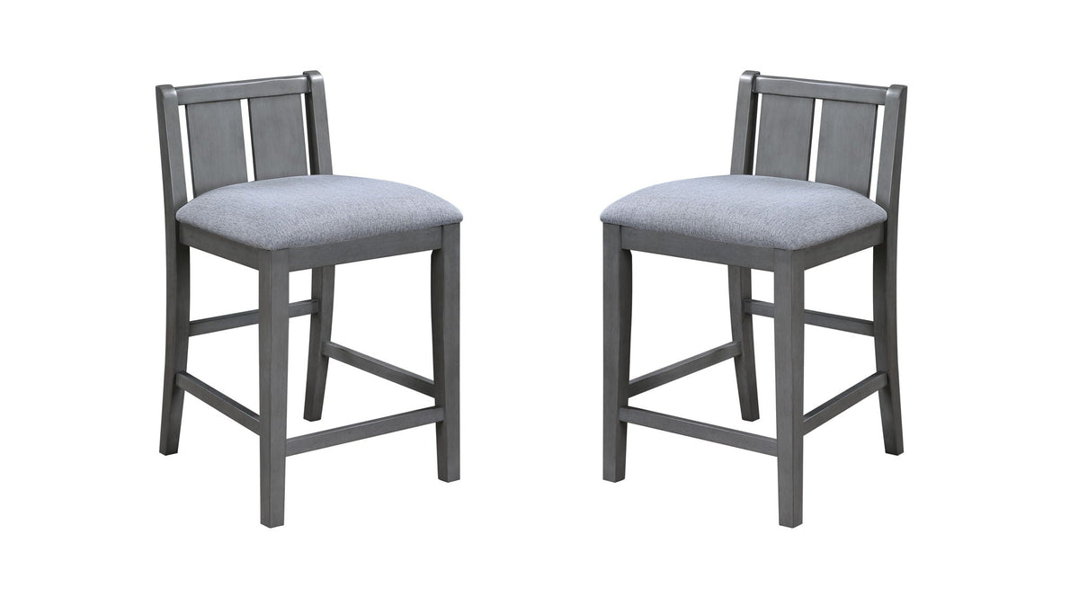 3 Piece Counter Height Dining Table With Shelves And 2 Chairs
