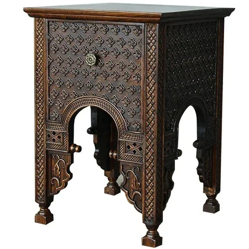 U18 Southeast Asian Solid Wood Bedside Table – Organic Natural Log Side Table