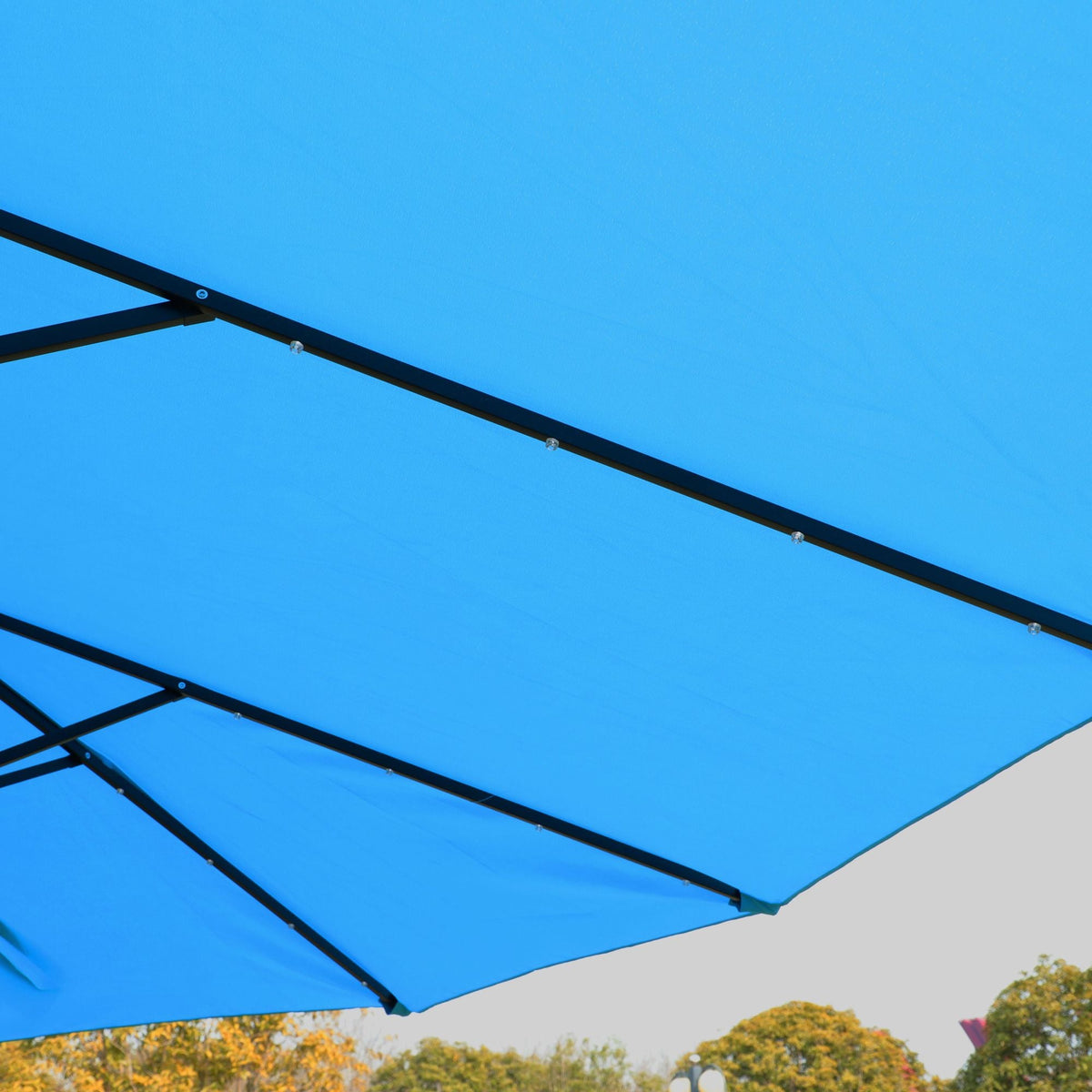 15x9ft Large Double-Sided Rectangular Outdoor Twin Patio Market Umbrella with light, base