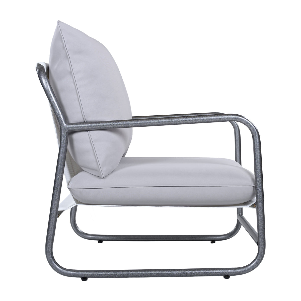 Outdoor Aluminum Frame Patio Armchair with Water Resistant Cushion - Light Gray