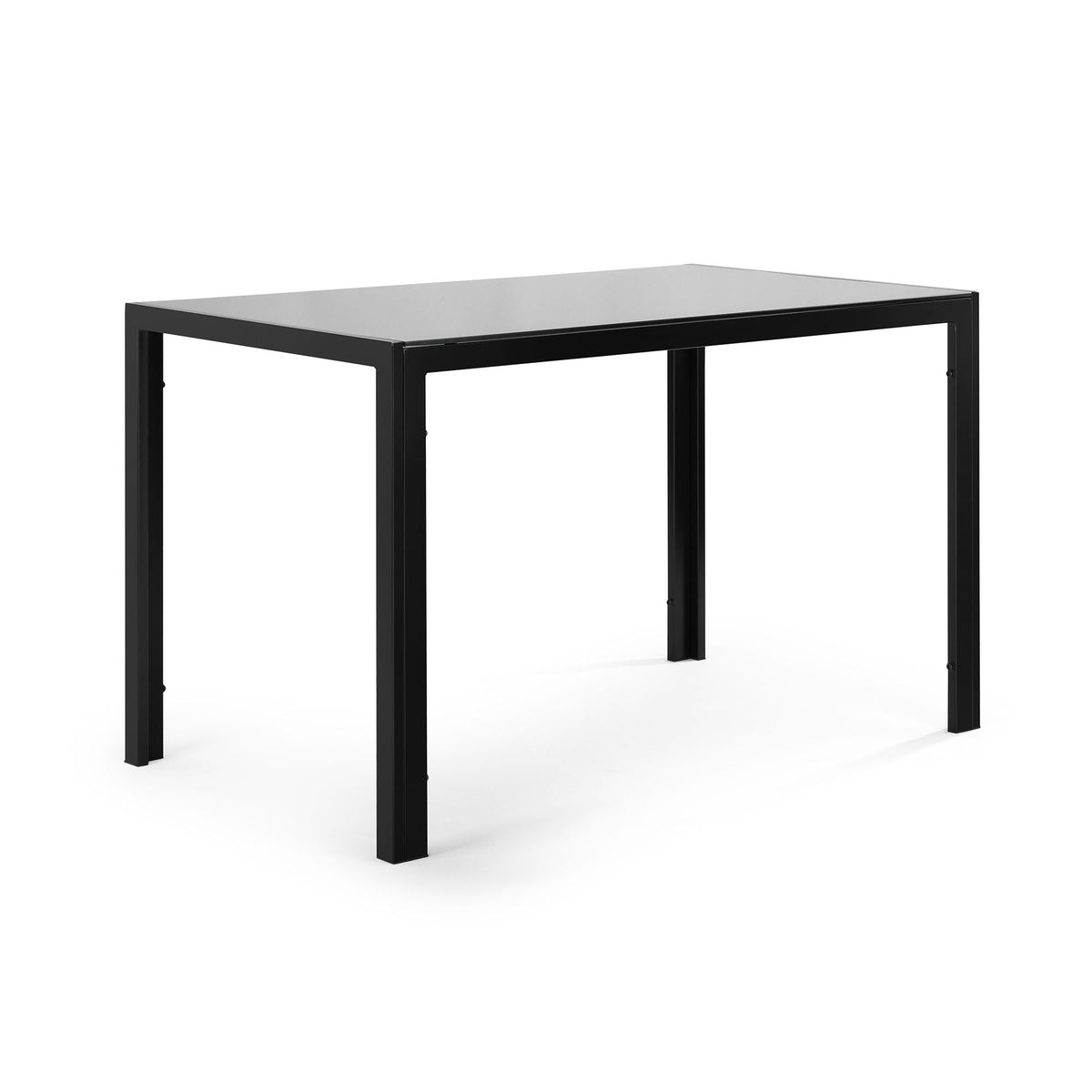 5 Pieces Dining Set, Tempered Glass Dining Table, 4 Faux Leather Chairs - Black