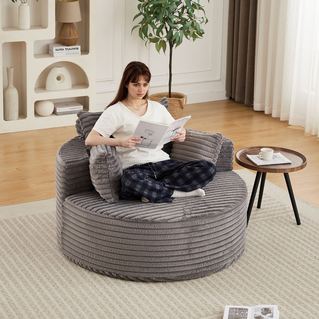 Modern Single Sofa With Backrest Pillow