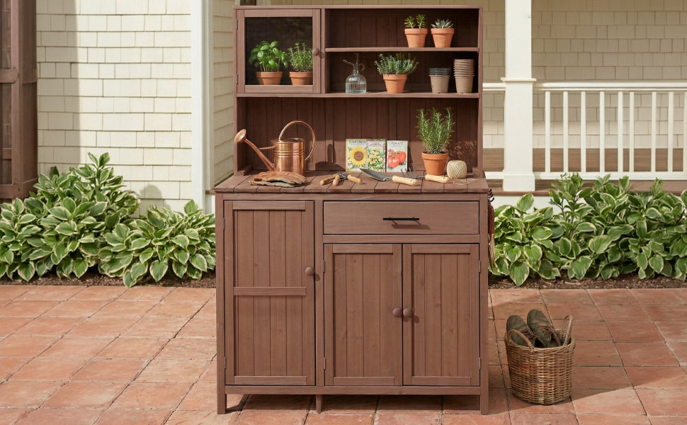 Potting Bench with Hutch